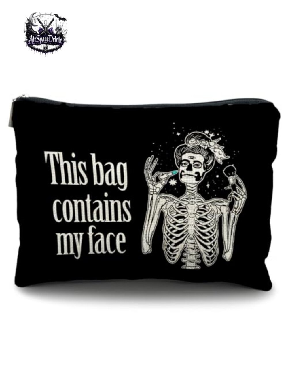 Goth Halloween Linen Makeup Bag Witchy Cosmetic Pouch Gift for Women